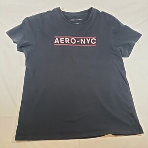 Aeropostale Shirt‎ Mens Large Black AERO-NYC Graphic Tee T-Shirt Crewneck Cotton